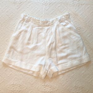 High-Waisted White Summer Shorts